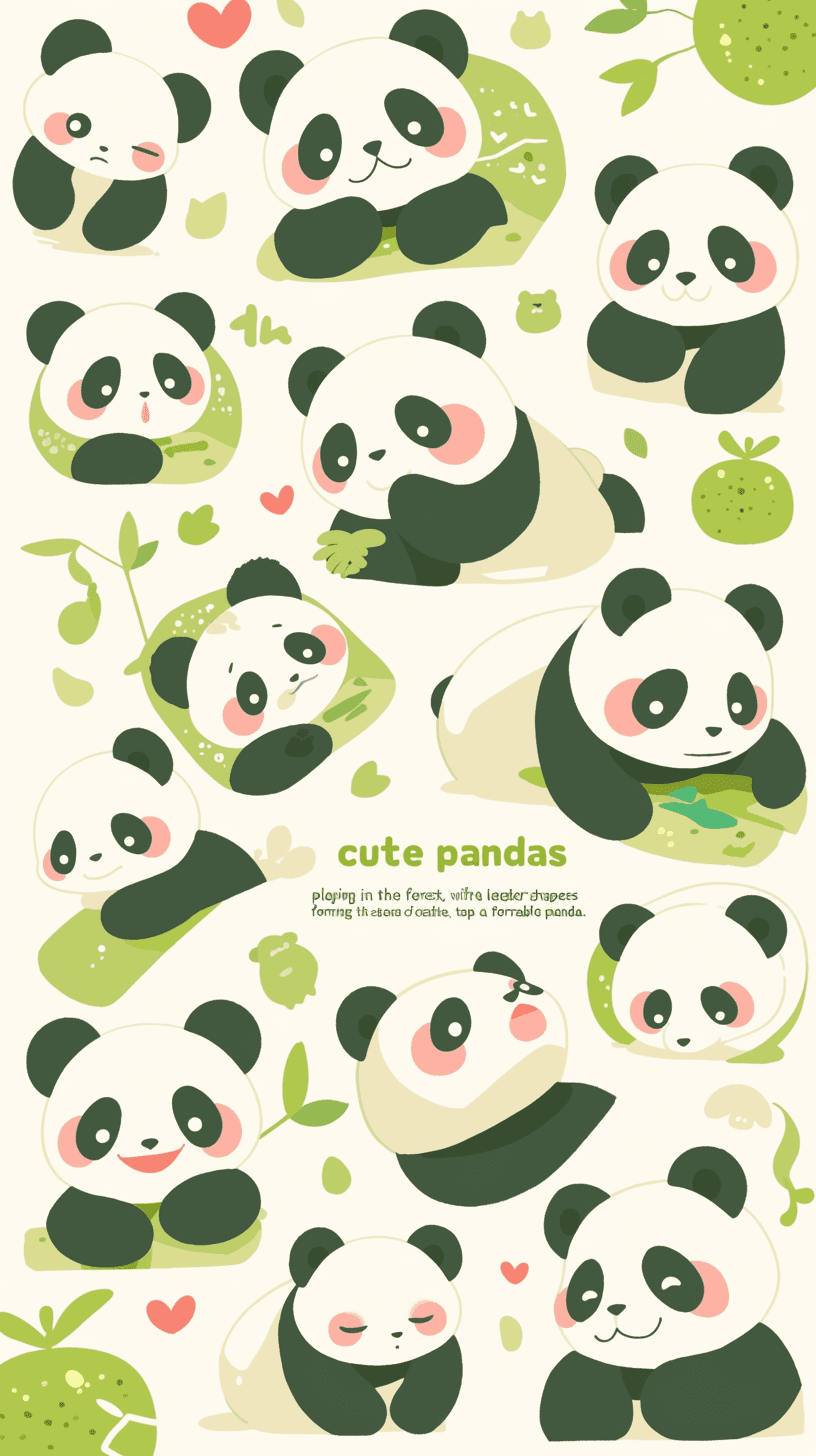 Panda Bloom original repeating artwork