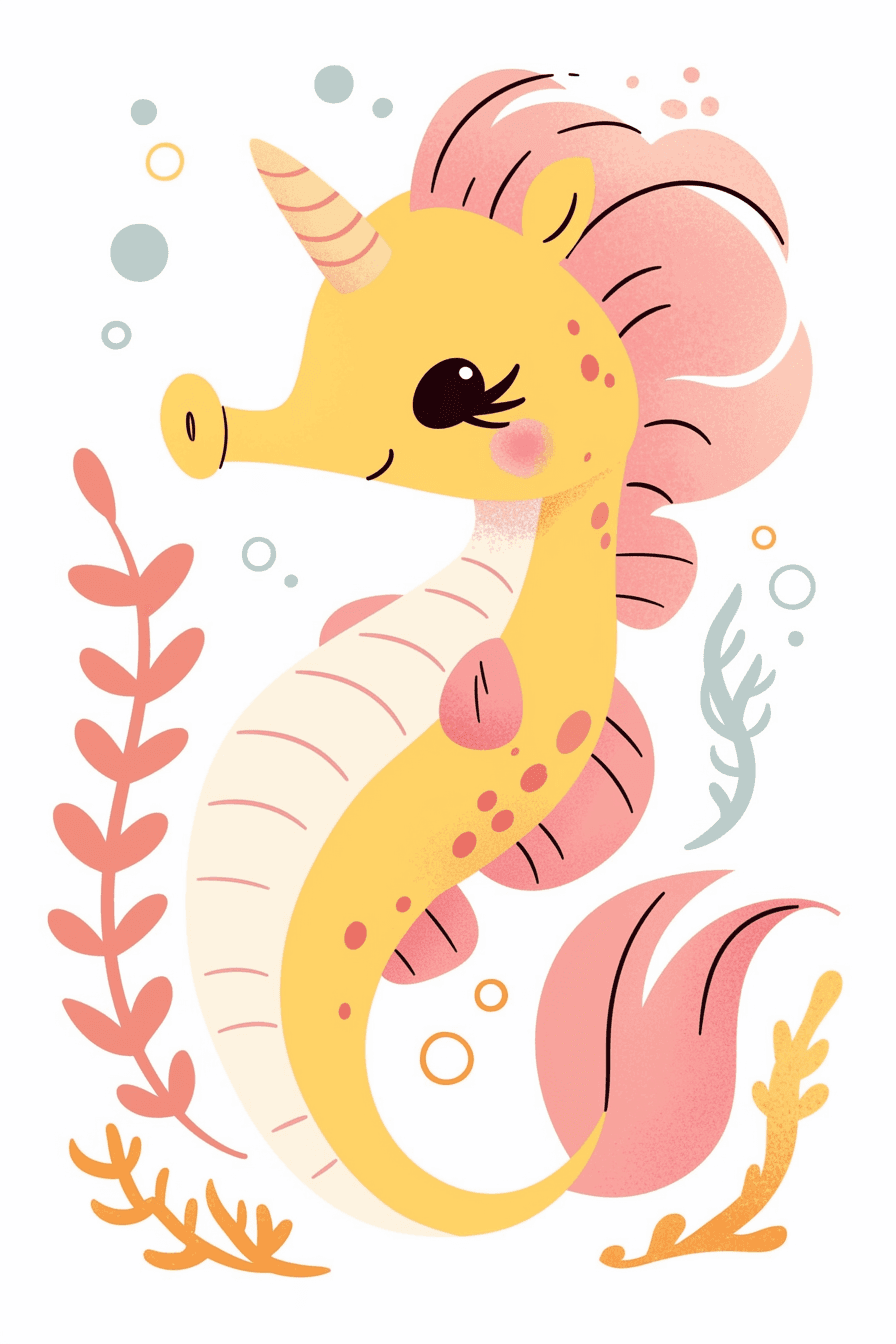 Seahorse Tune original repeating artwork