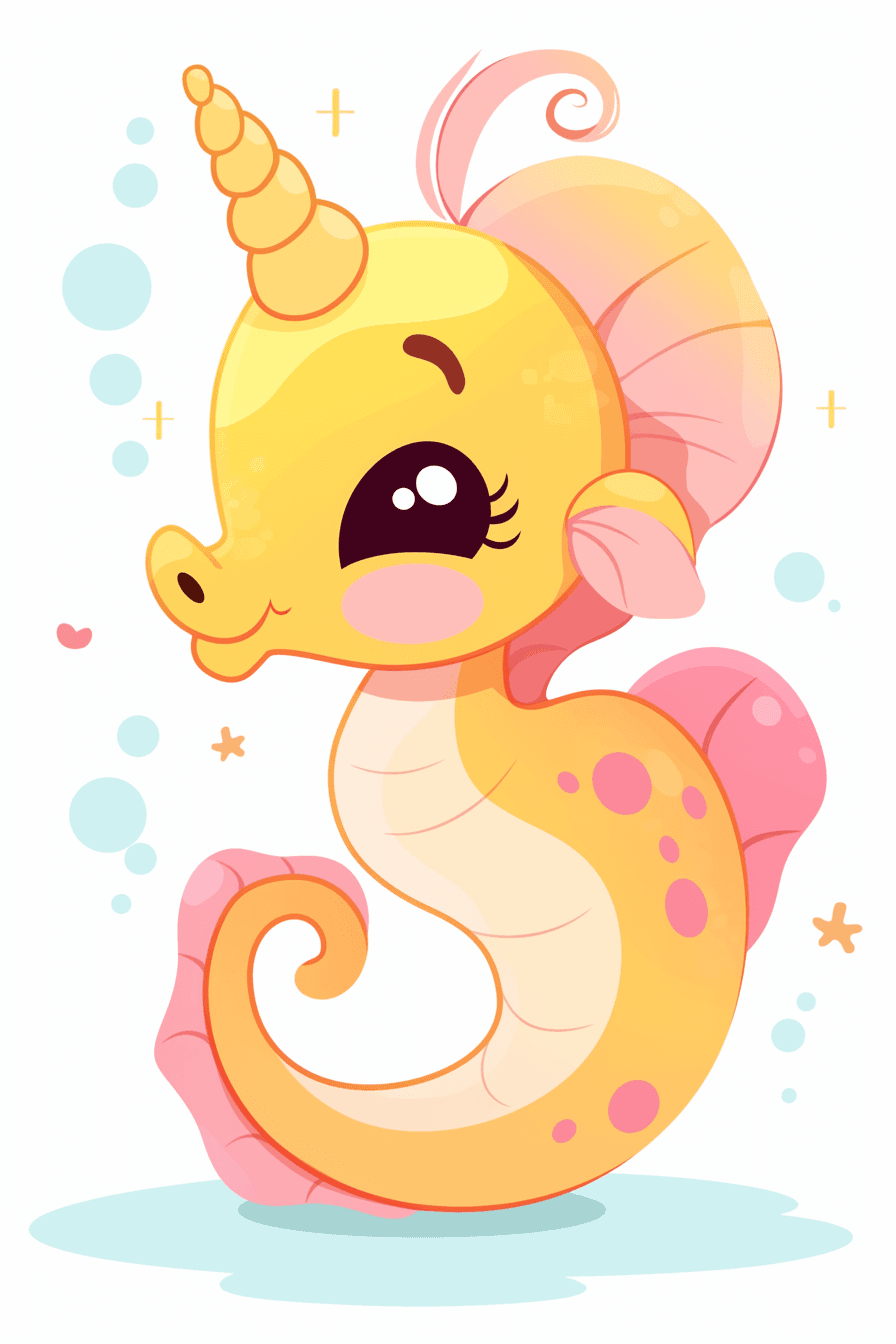 Seahorse Echo original repeating artwork