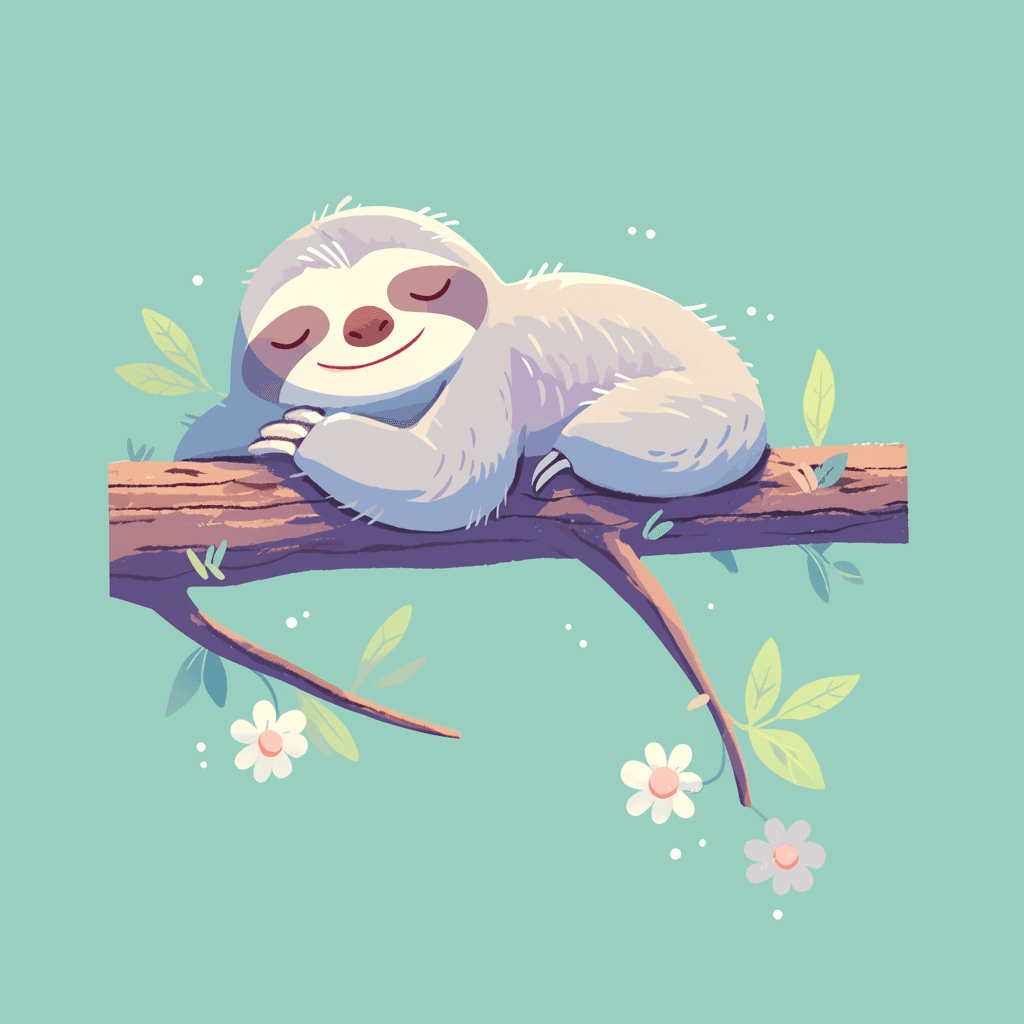 Sloth Glow original repeating artwork