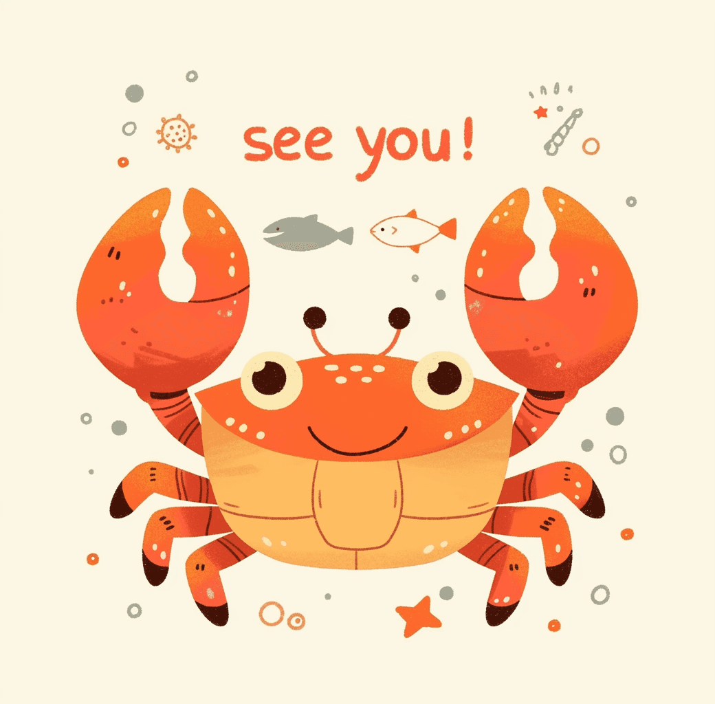 Crab Flip original repeating artwork