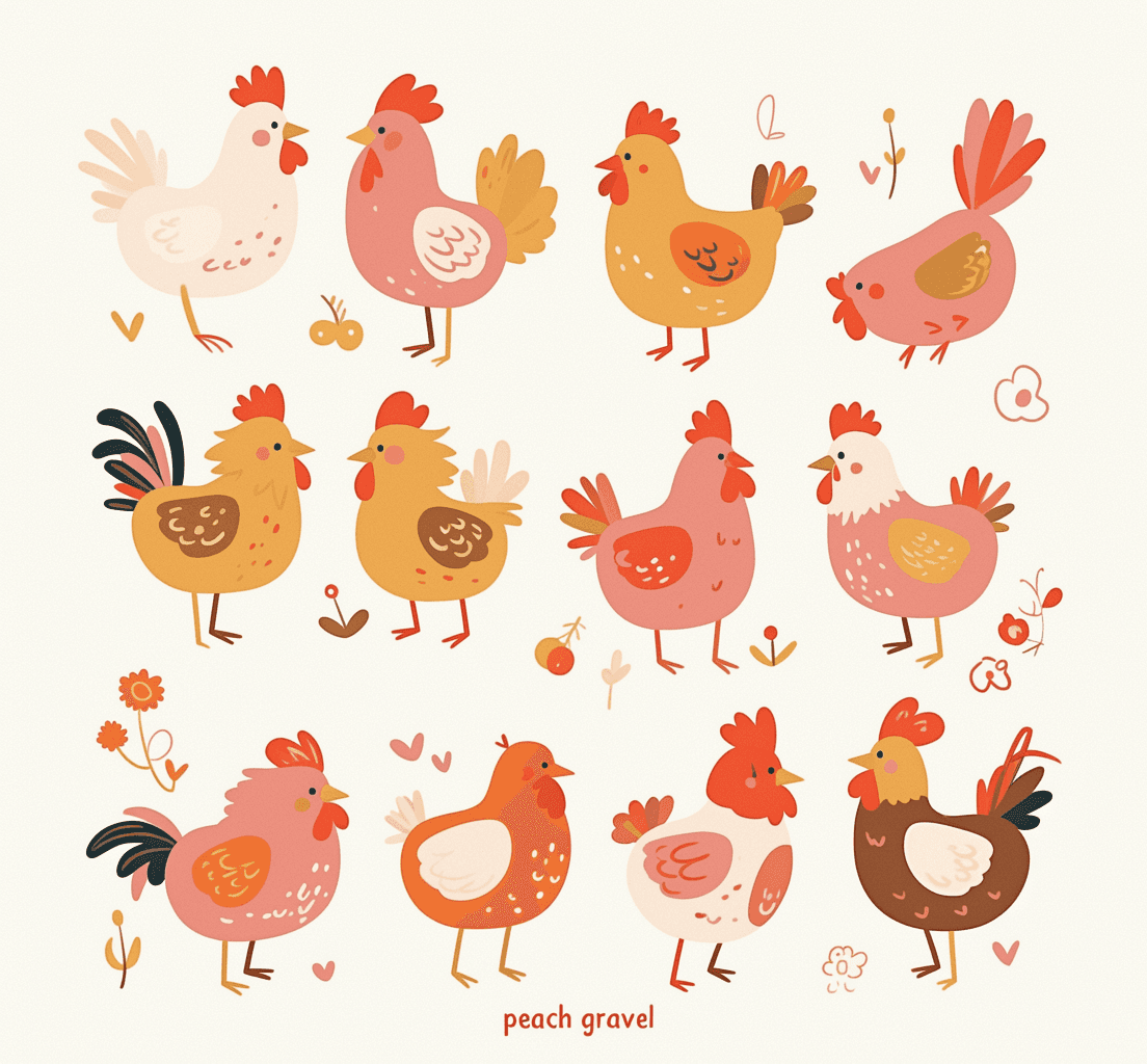 Chicken Rhythm original repeating artwork