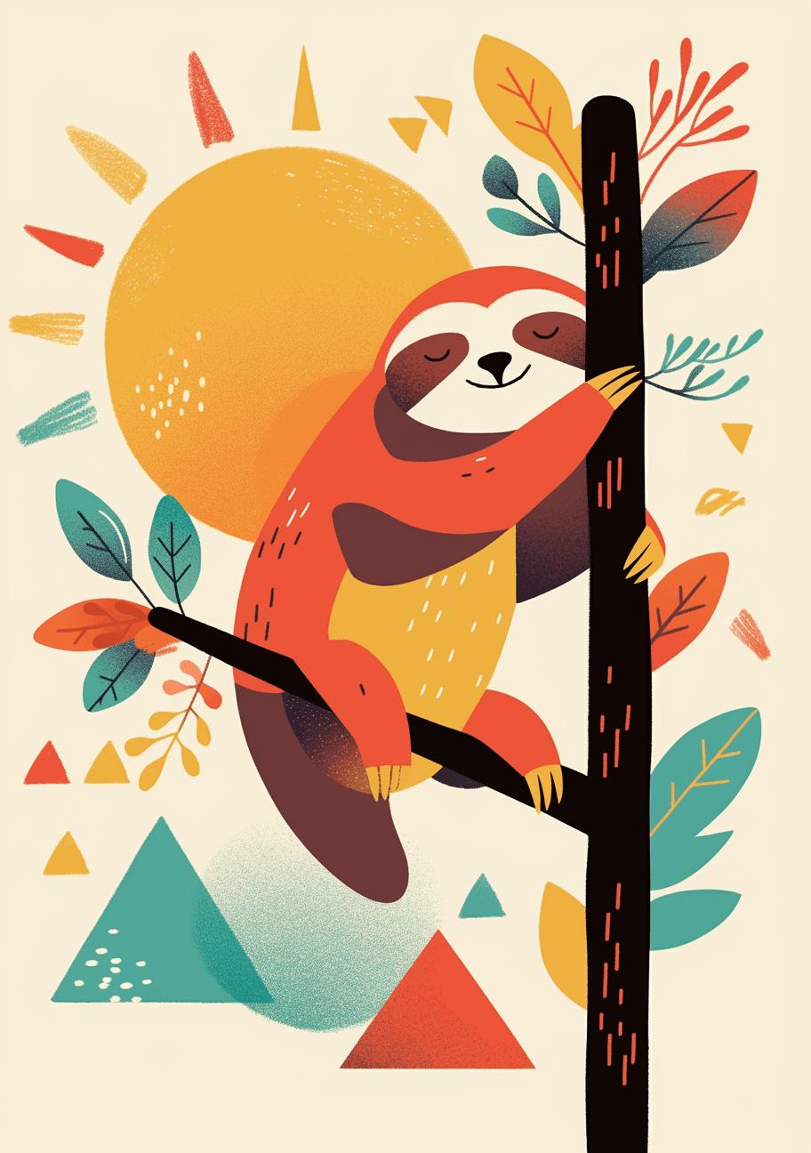 Sloth Gleam original repeating artwork