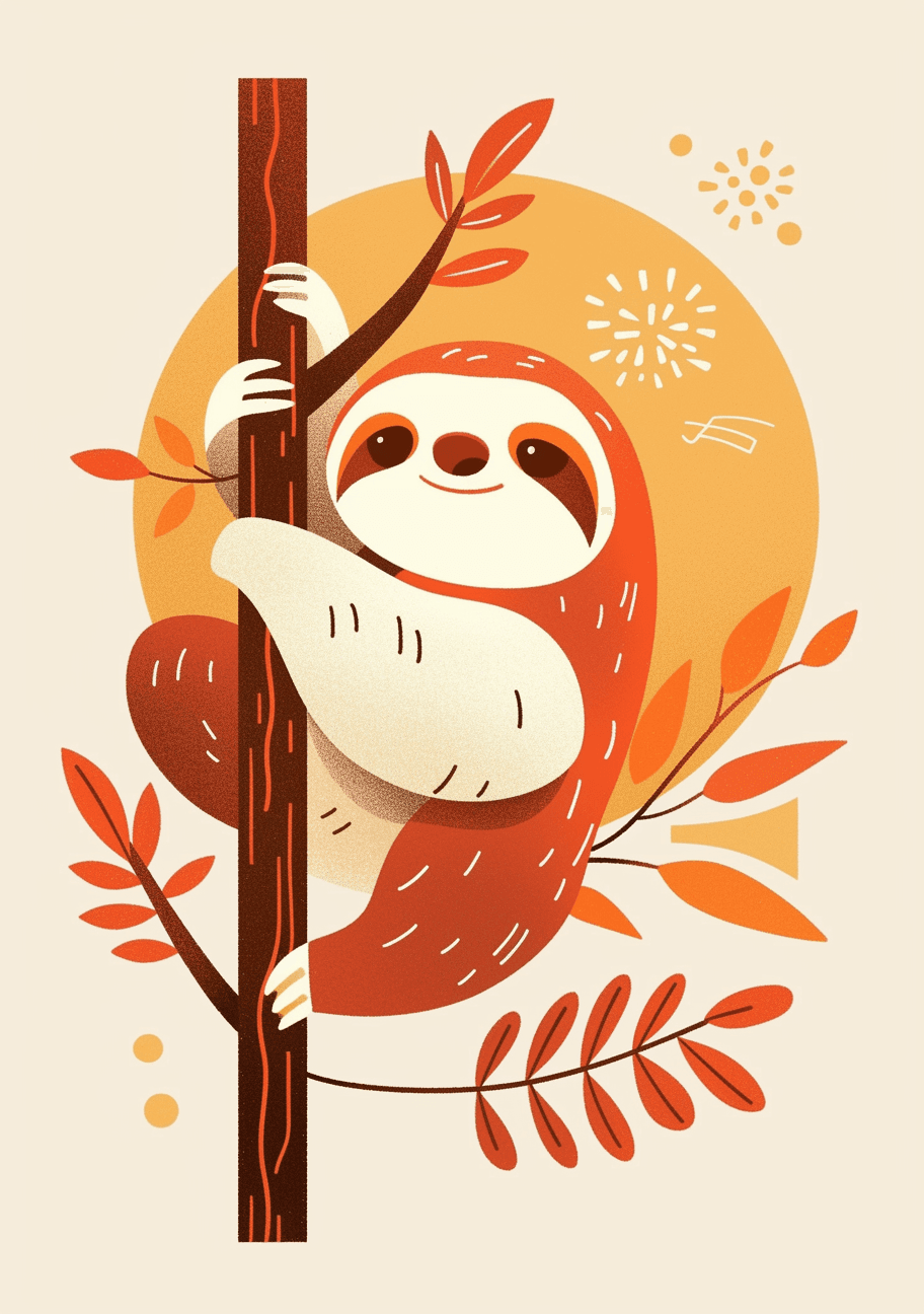 Sloth Flare original repeating artwork
