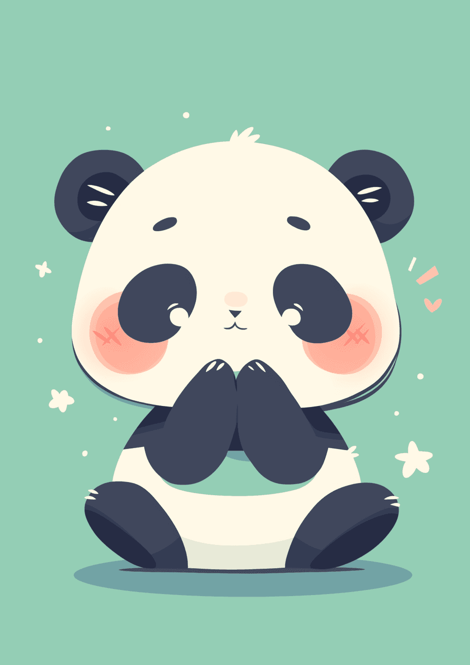 Panda Shine On original repeating artwork