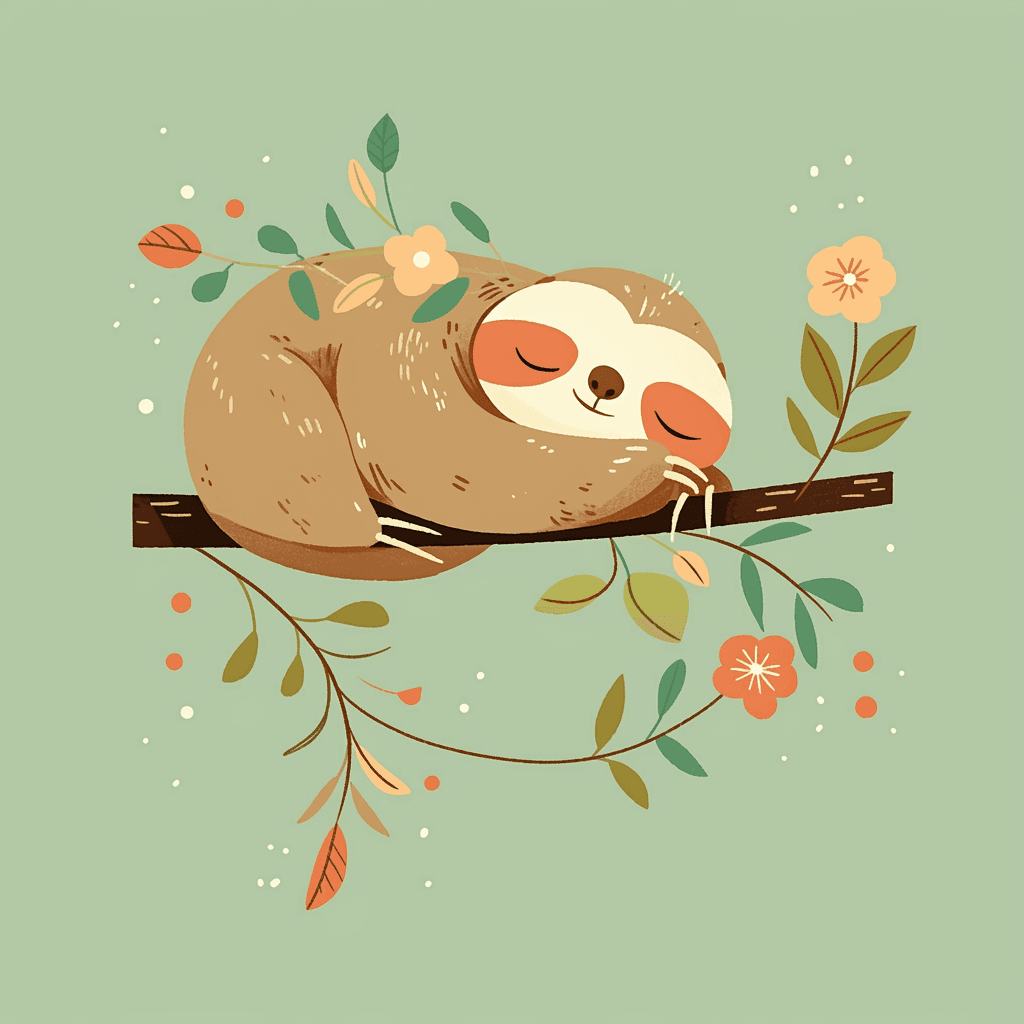 Sloth Rush original repeating artwork