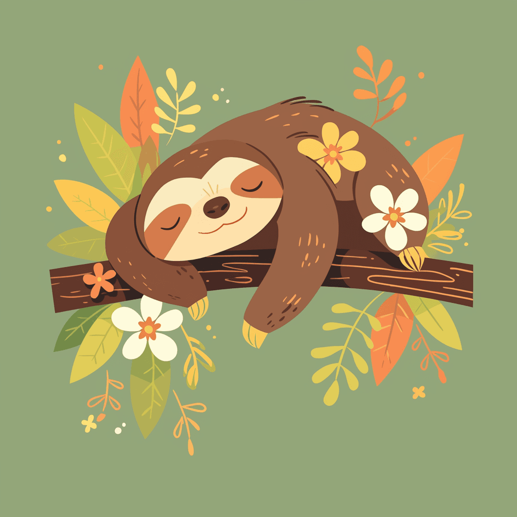 Sloth Parade original repeating artwork