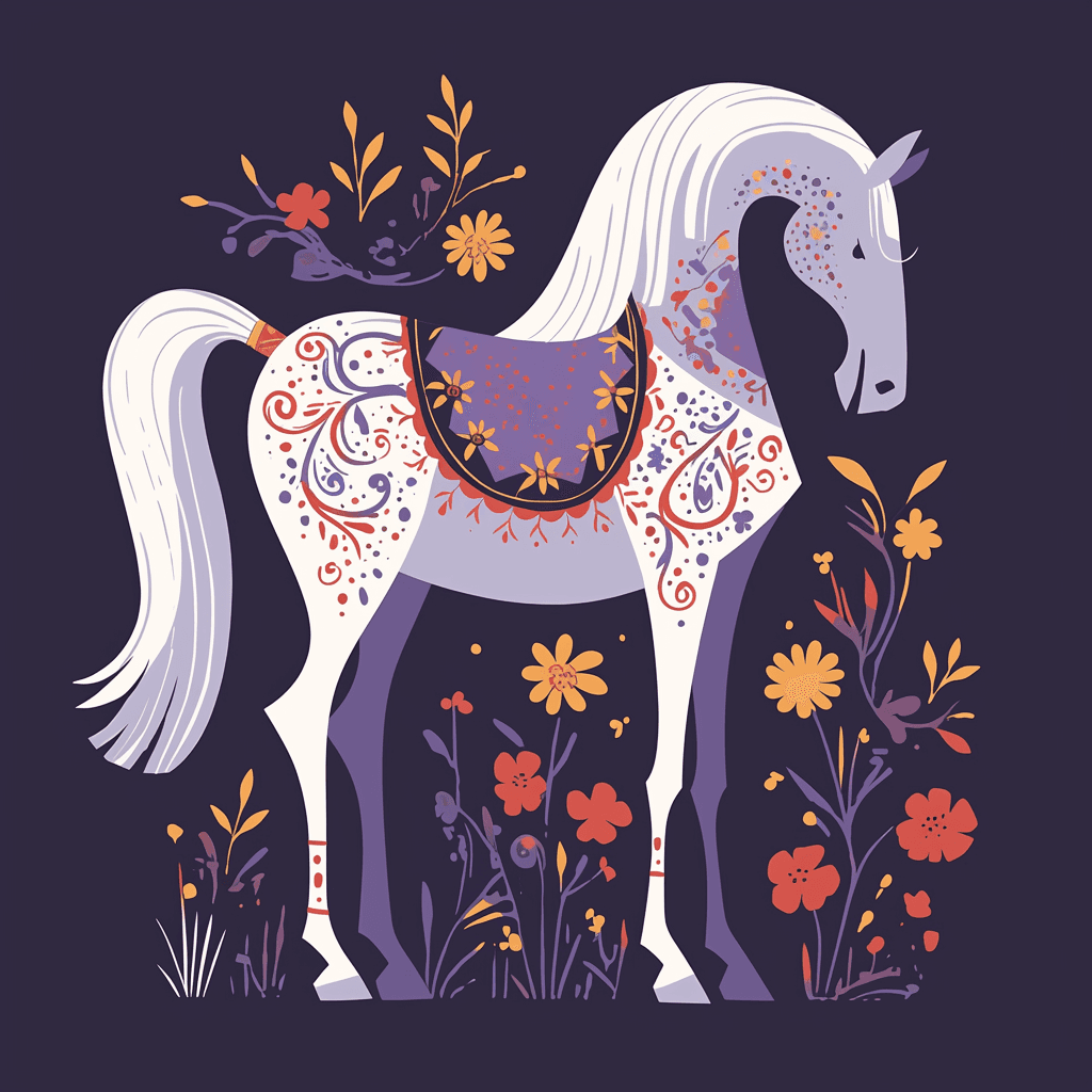 Horse Golden original repeating artwork