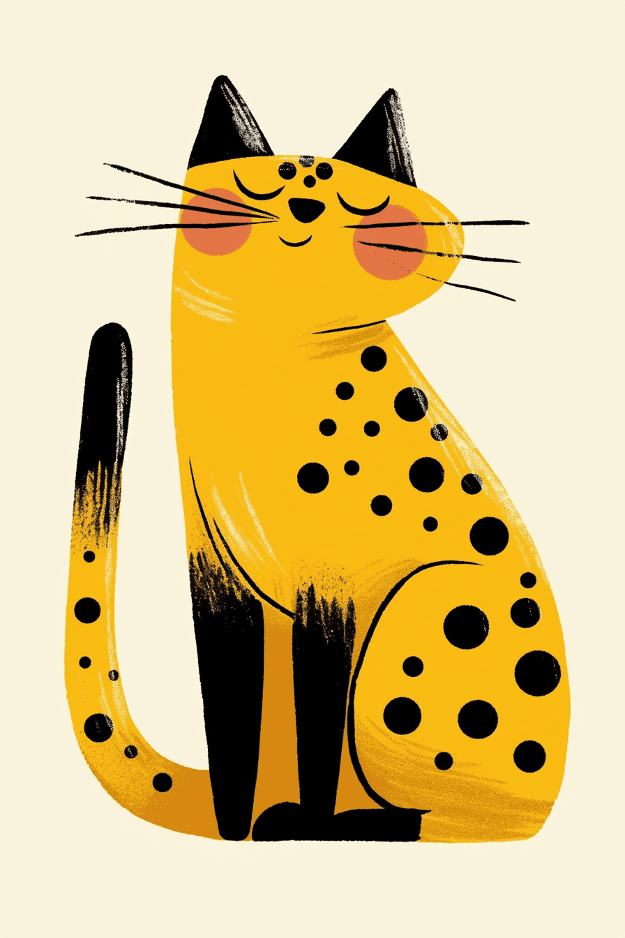Cat 317 original repeating artwork