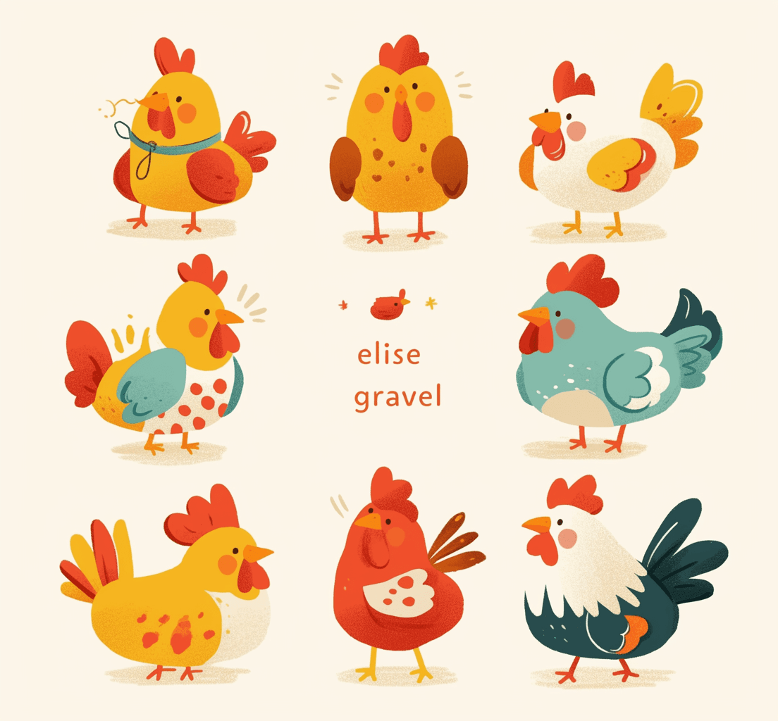 Chicken Shade original repeating artwork