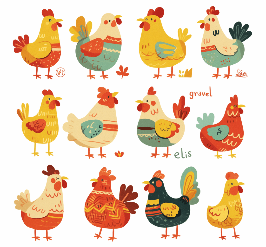 Chicken Sprint original repeating artwork