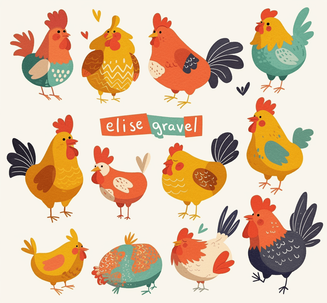 Chicken Spark original repeating artwork