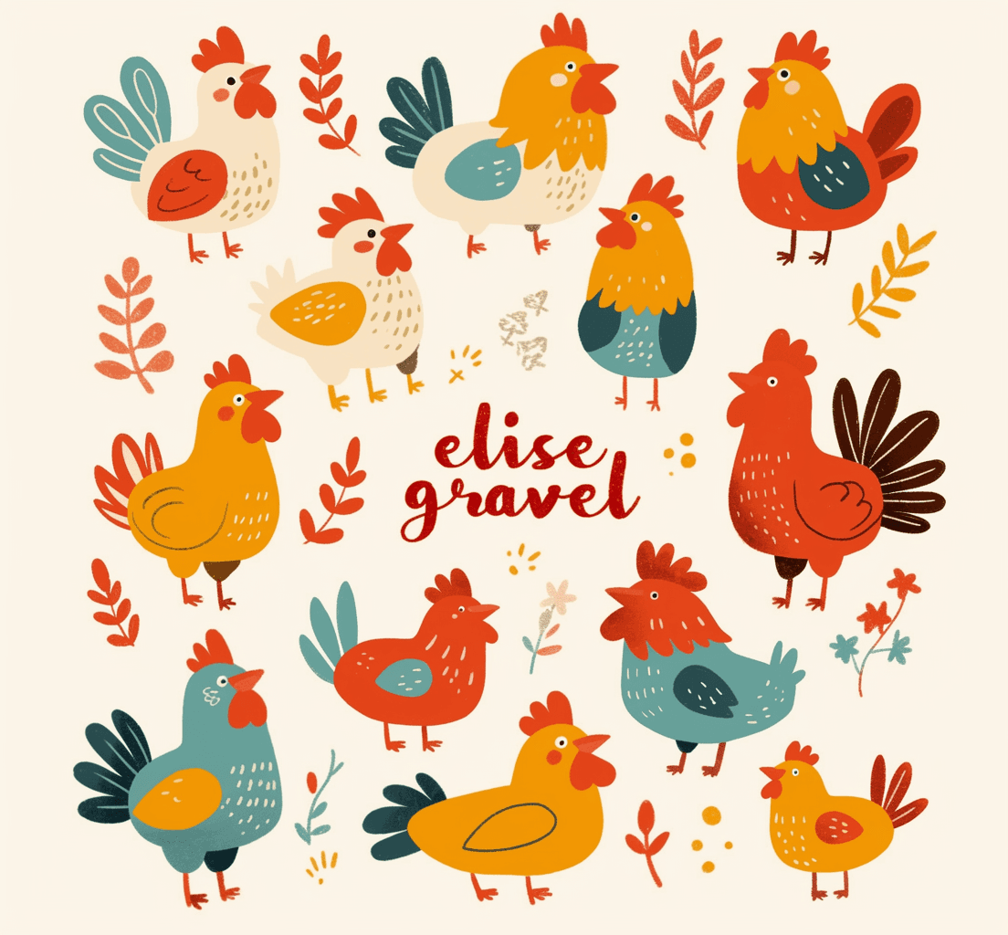 Chicken Shine original repeating artwork