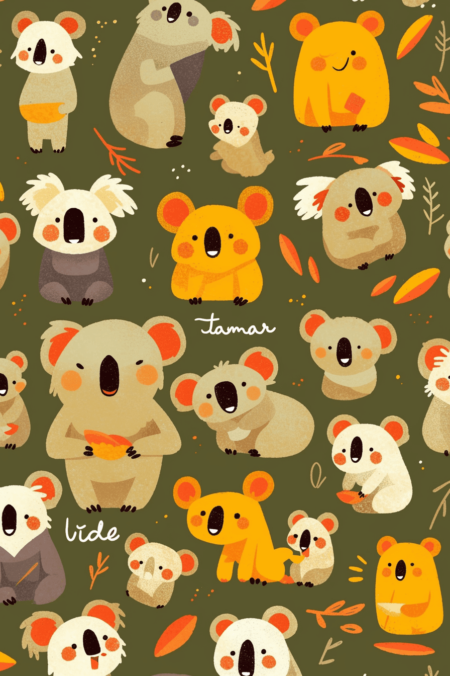 Raccoon Squad original repeating artwork