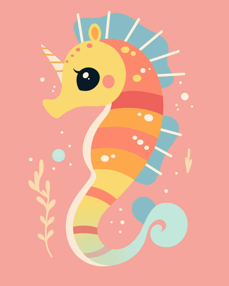 Seahorse original repeating artwork