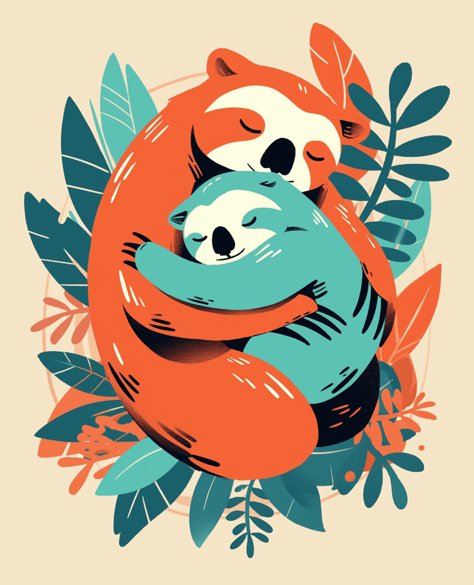 Sloth Burst original repeating artwork