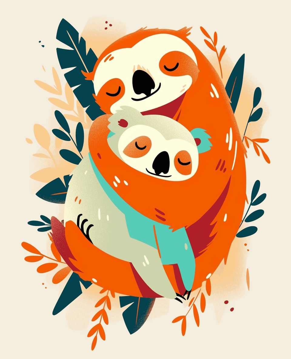 Sloth Snap original repeating artwork