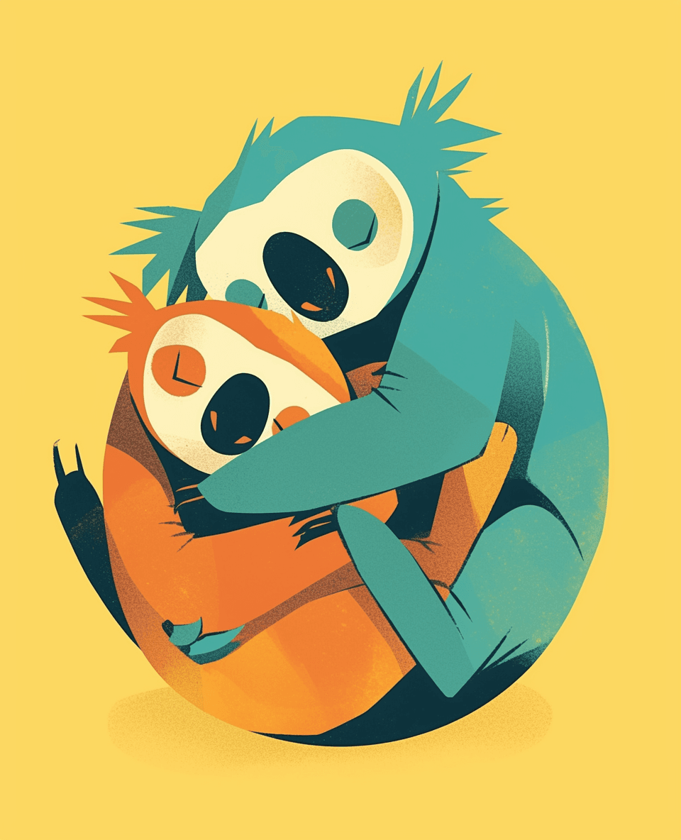 Sloth Picnic original repeating artwork