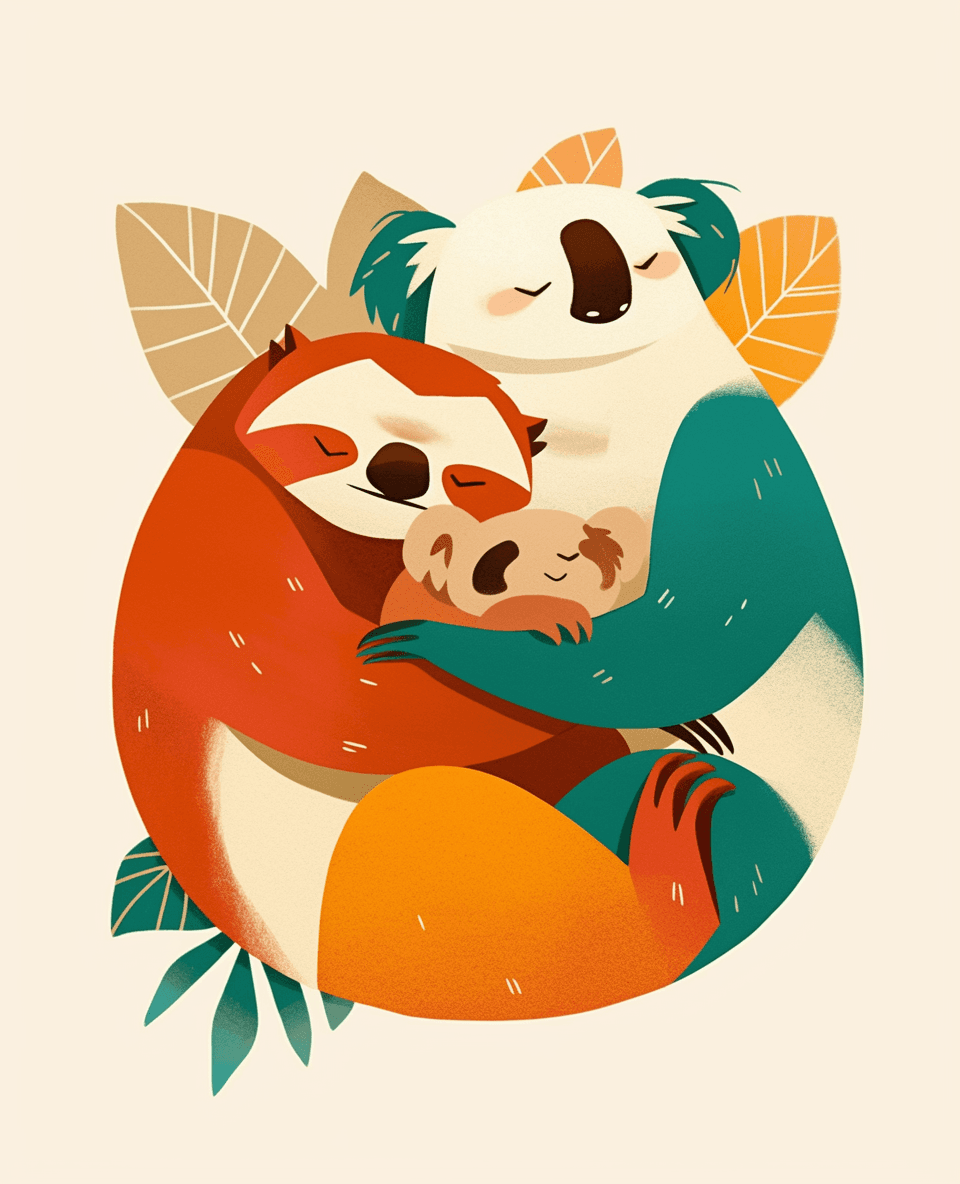Sloth Neon original repeating artwork