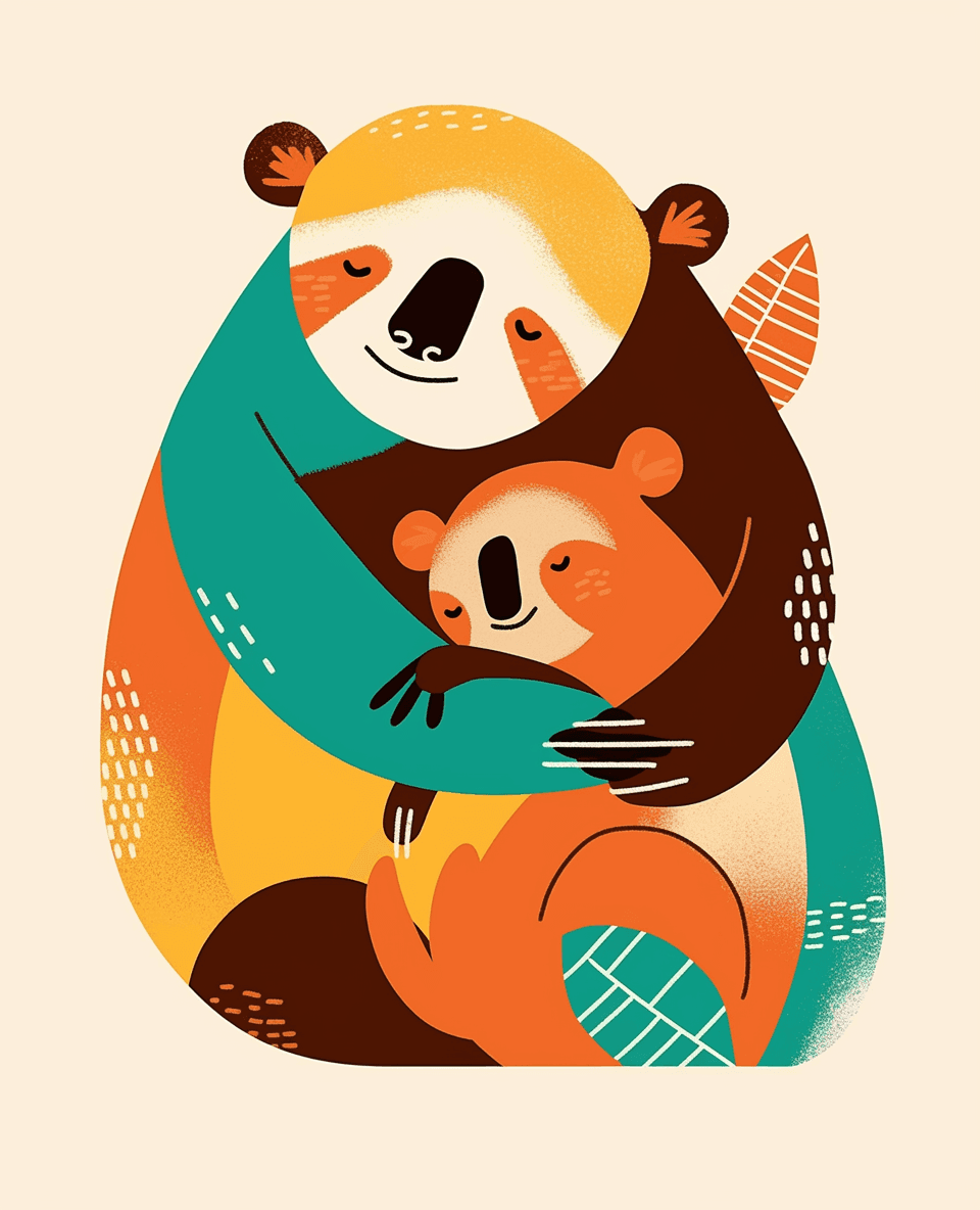 Sloth Buzz original repeating artwork
