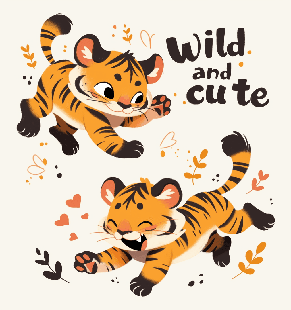 Tiger Summer original repeating artwork
