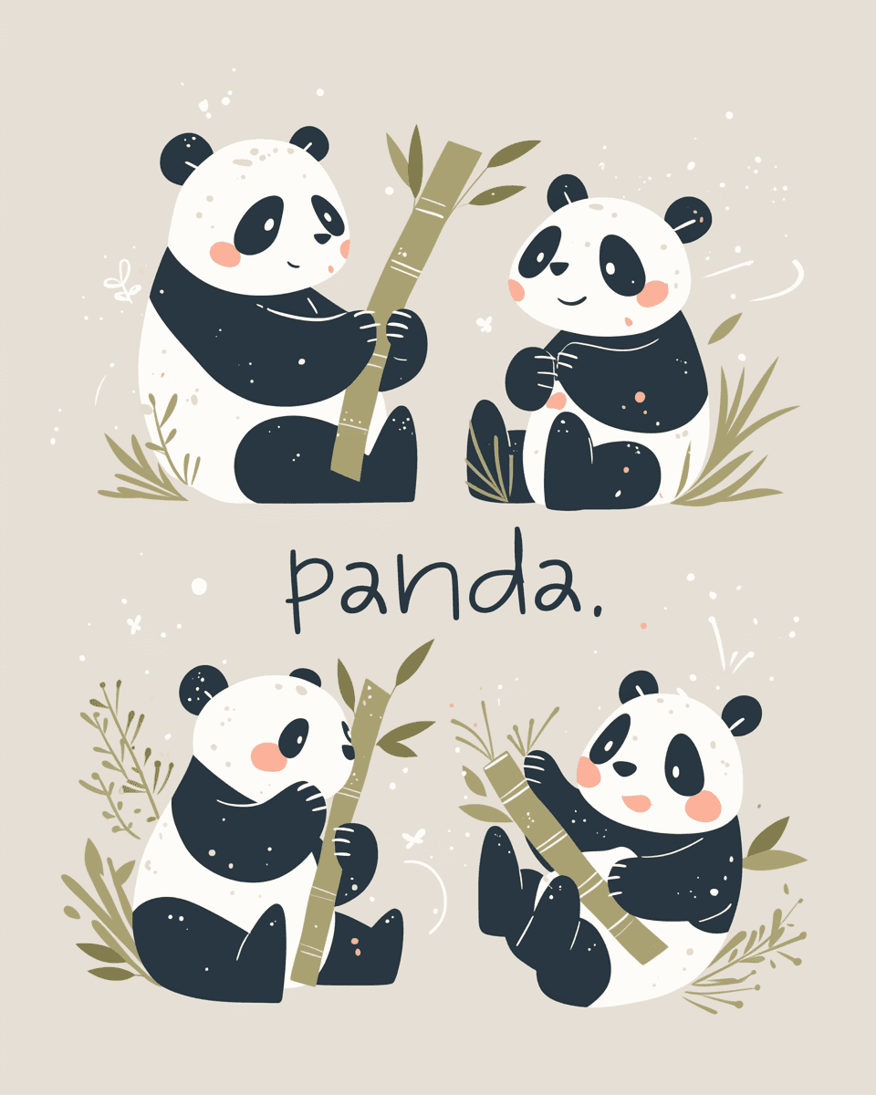 Panda Amber original repeating artwork