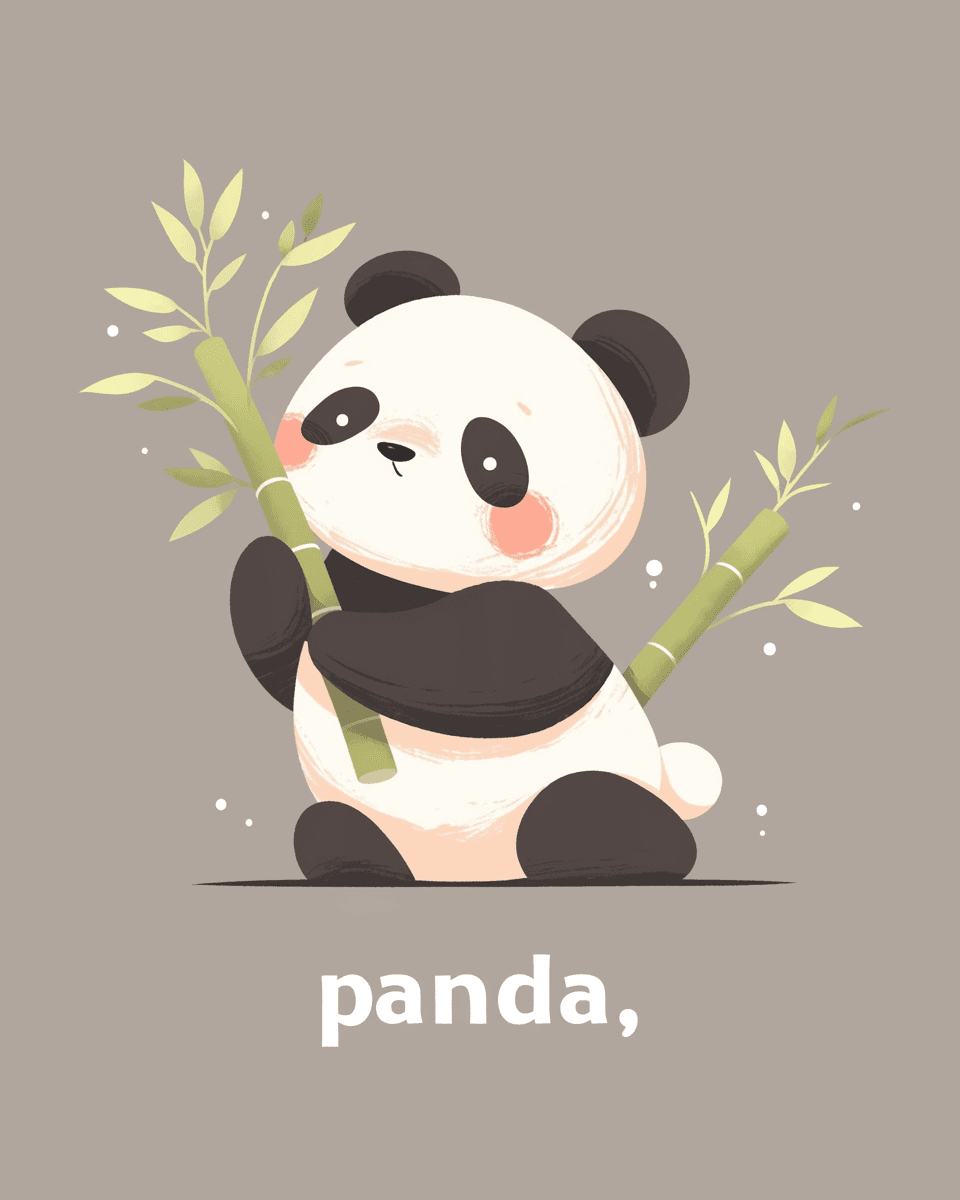 Panda Sunlit original repeating artwork