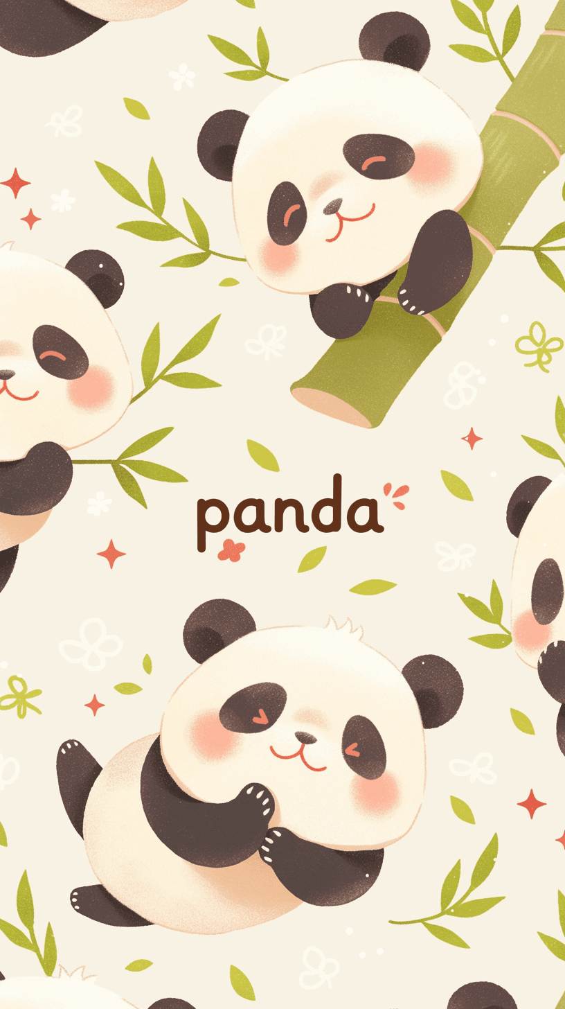 Panda Zip original repeating artwork
