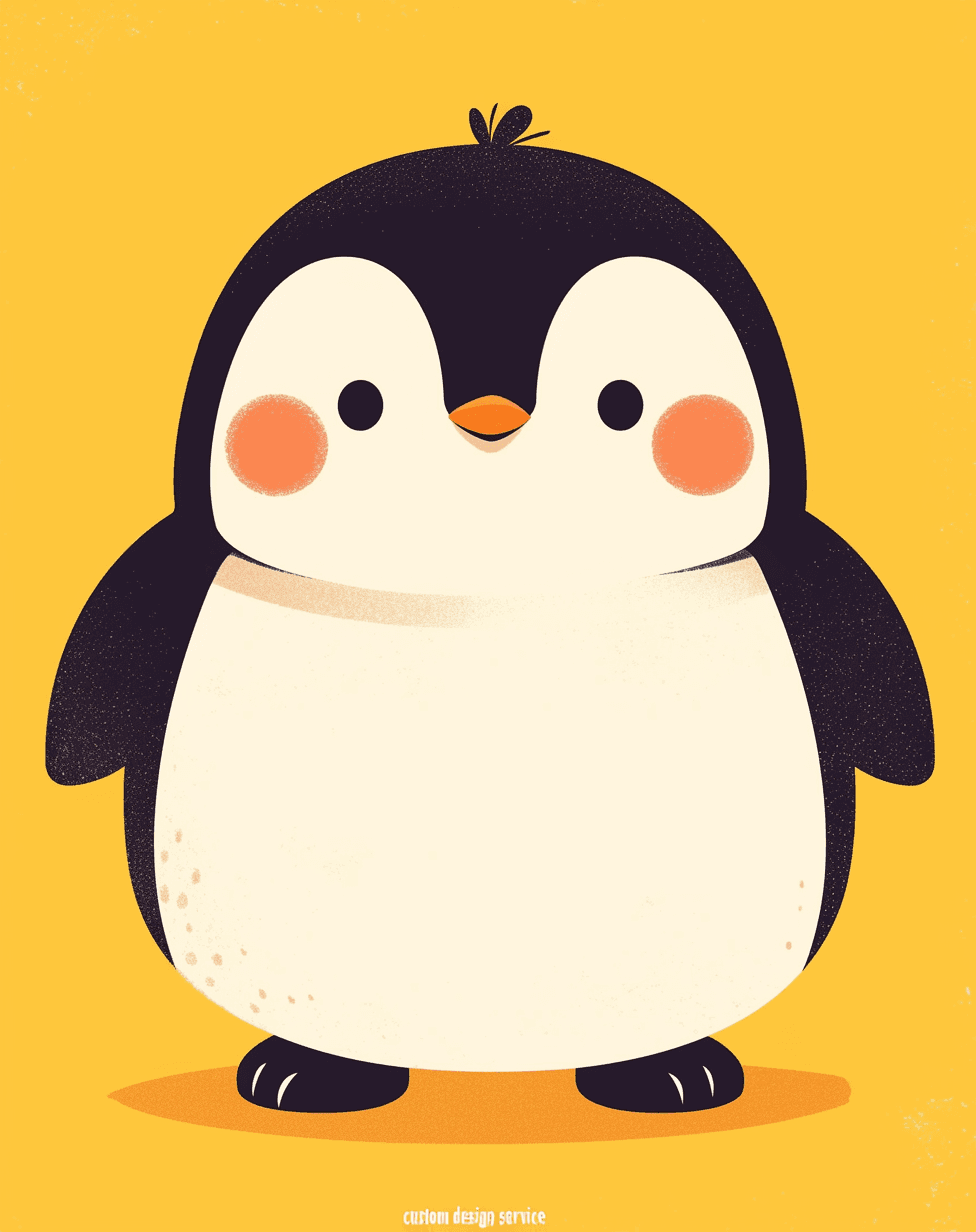 Penguin Shine original repeating artwork
