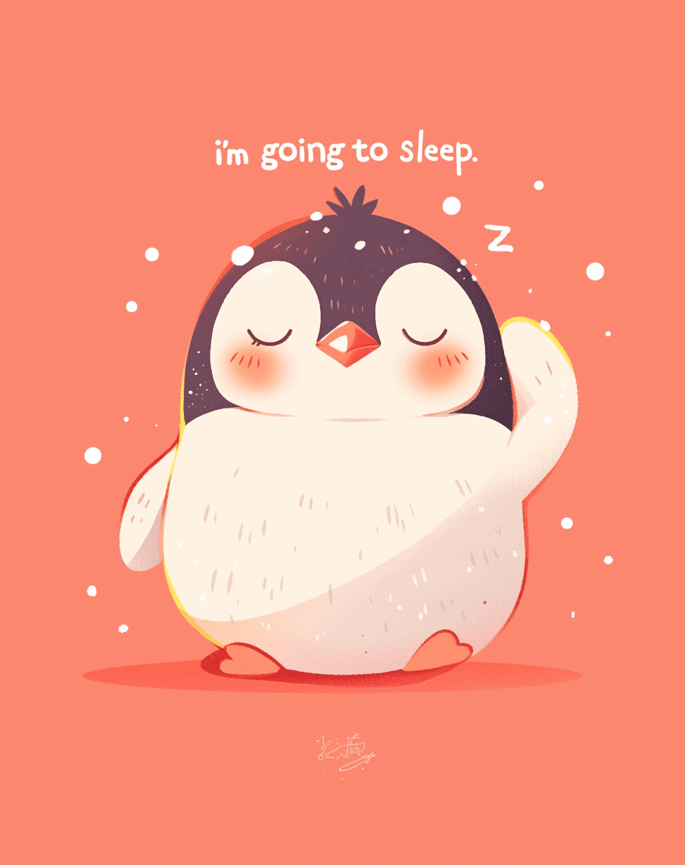 Penguin Twilight original repeating artwork