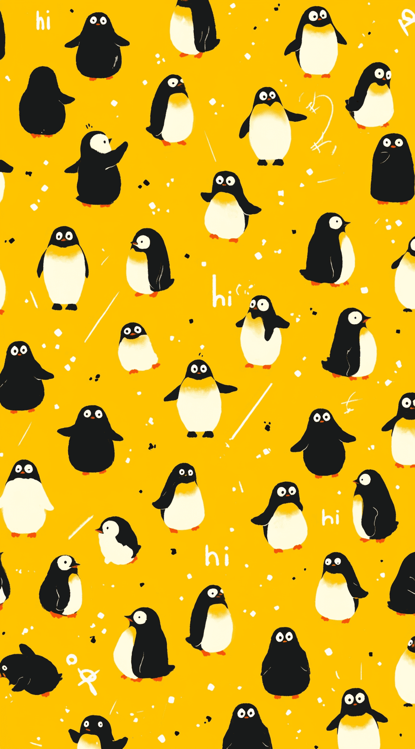 Penguin Squad original repeating artwork