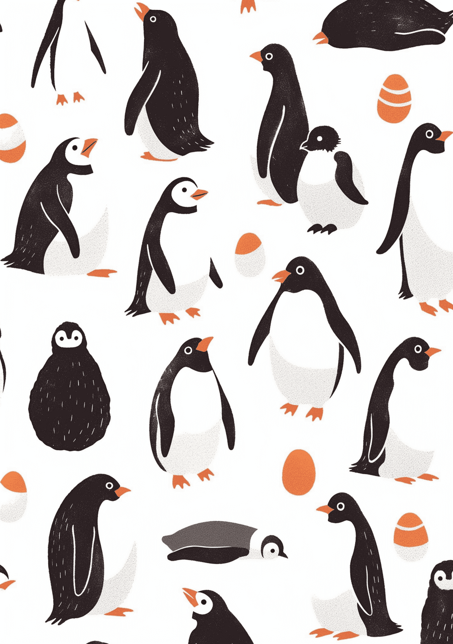 Penguin Path original repeating artwork