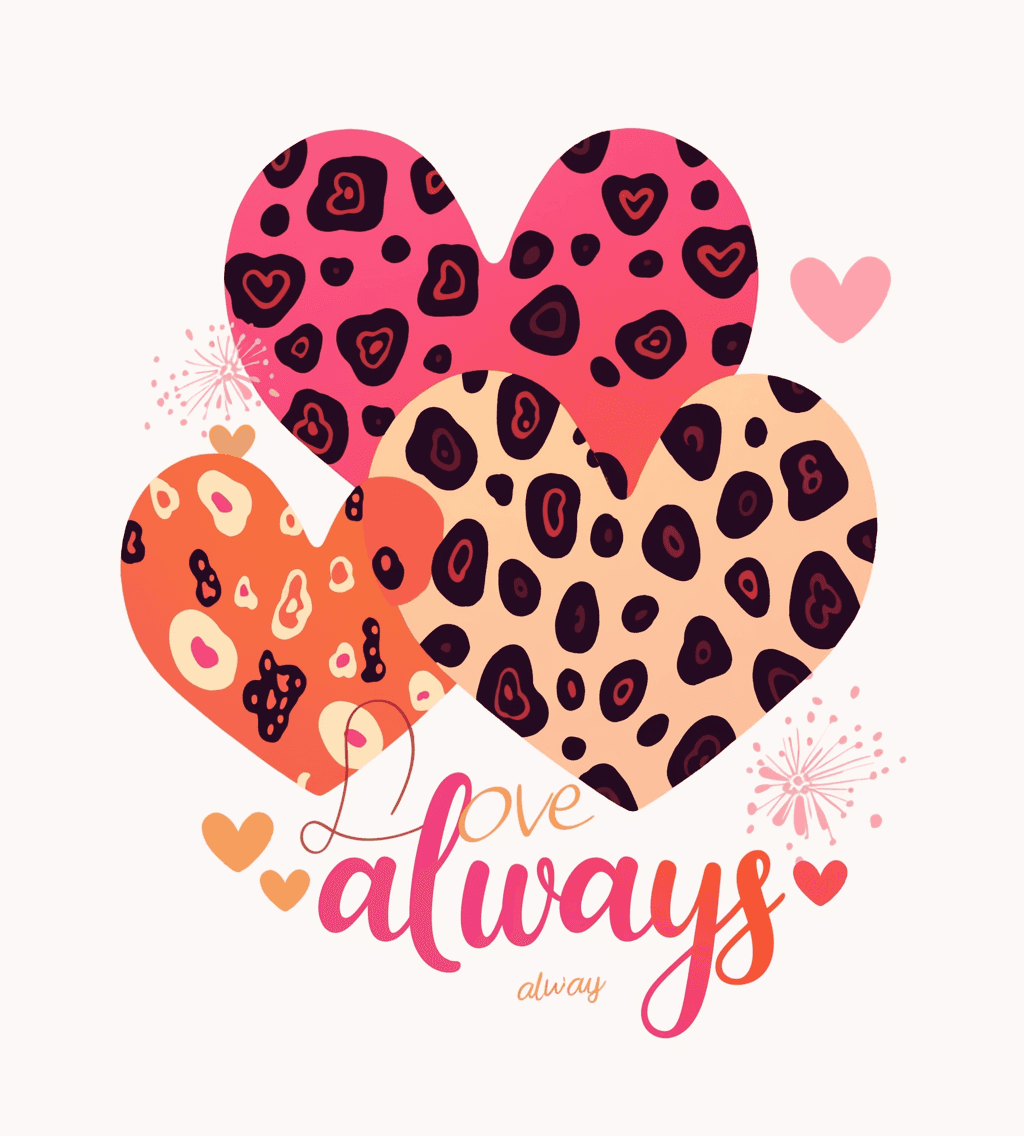 Sweet Cool Heart Parade original repeating artwork