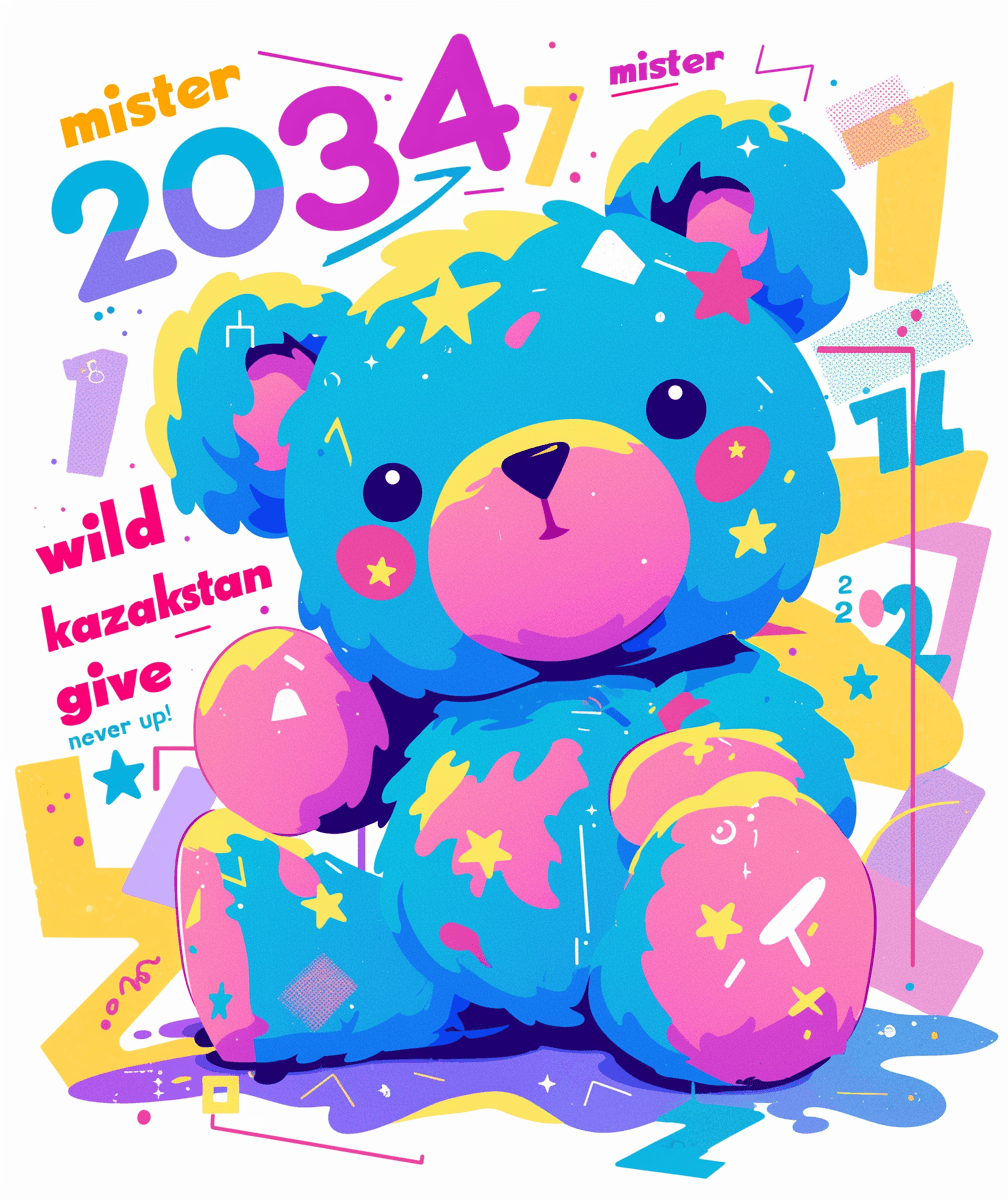 Sweet Cool Bear Parade original repeating artwork