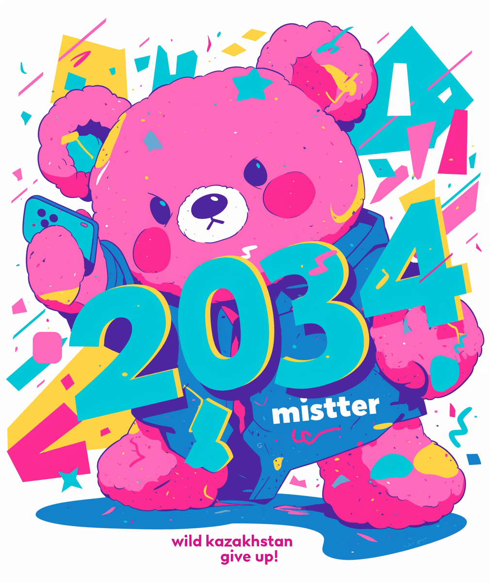 Sweet Cool Bear Bop original repeating artwork