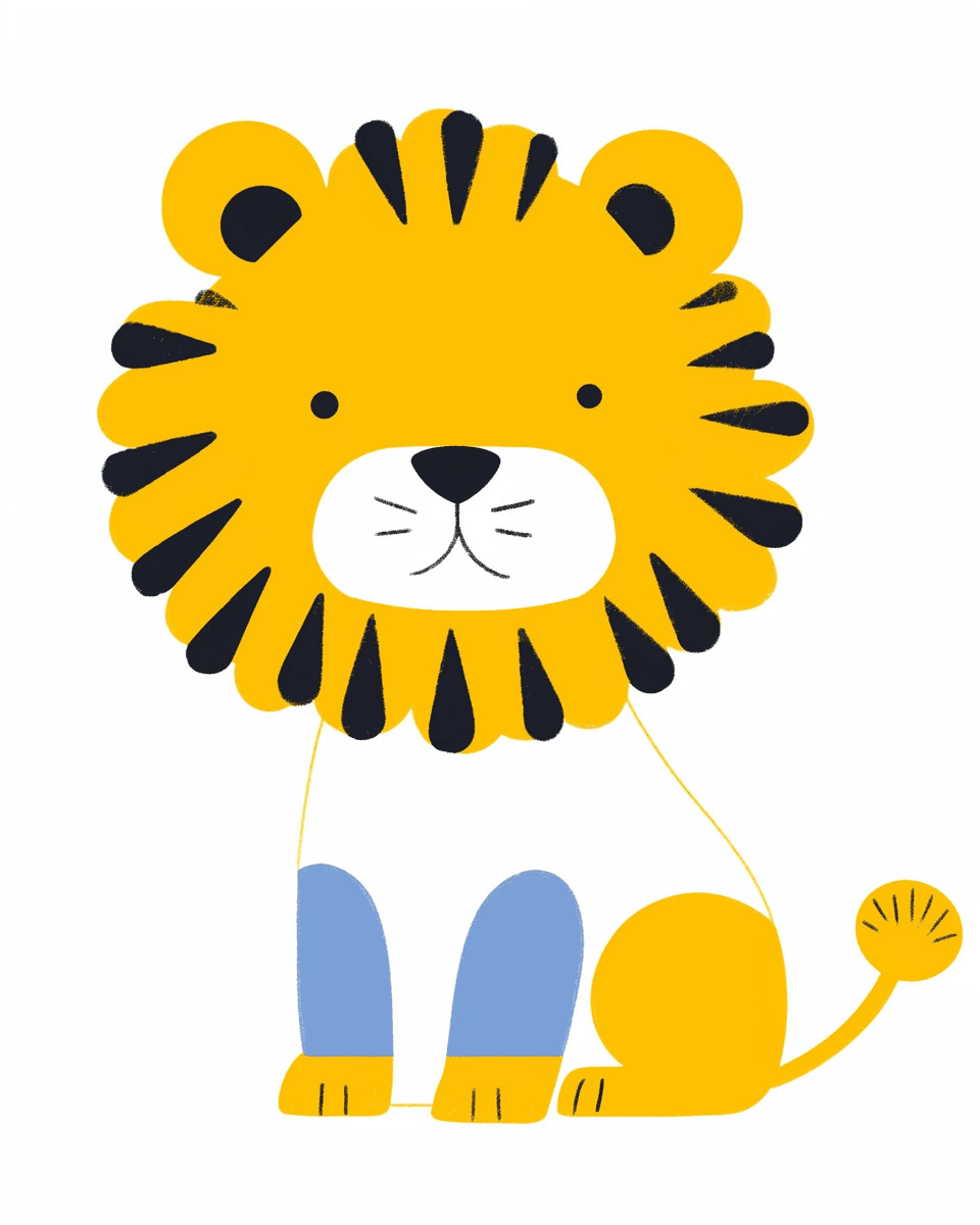 Lion Picnic original repeating artwork