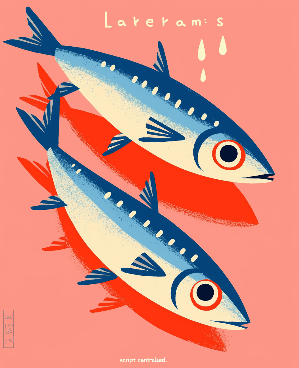 Sweet Cool Fish Pop original repeating artwork