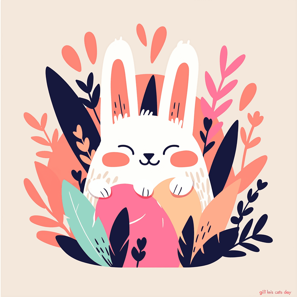 Sweet Cool Bunny Spin original repeating artwork