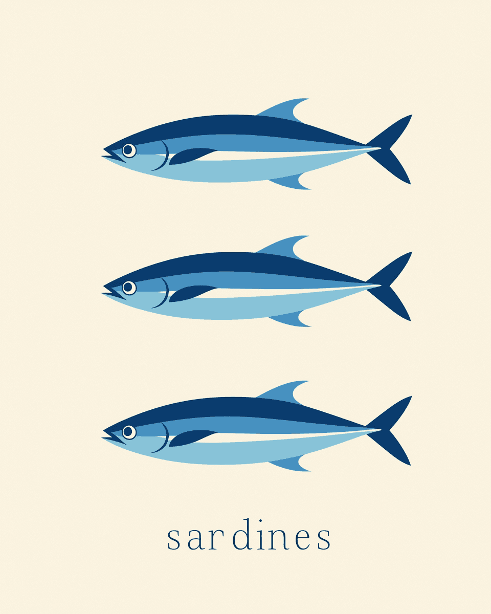 Sweet Cool Fish Pals original repeating artwork