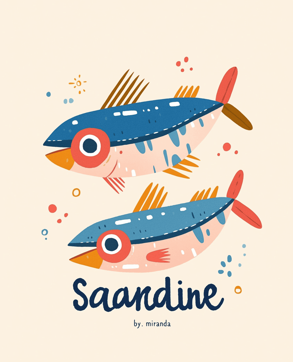 Sweet Cool Fish original repeating artwork
