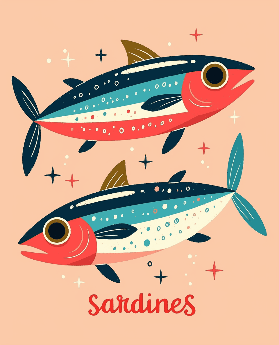 Sweet Cool Fish Squad original repeating artwork
