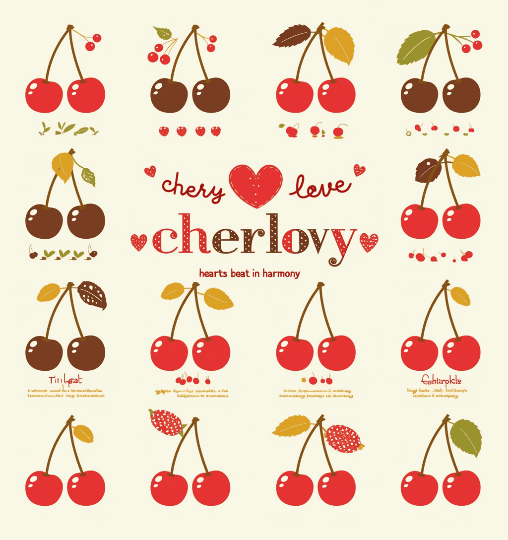 Sweet Cool Cherry Gang original repeating artwork