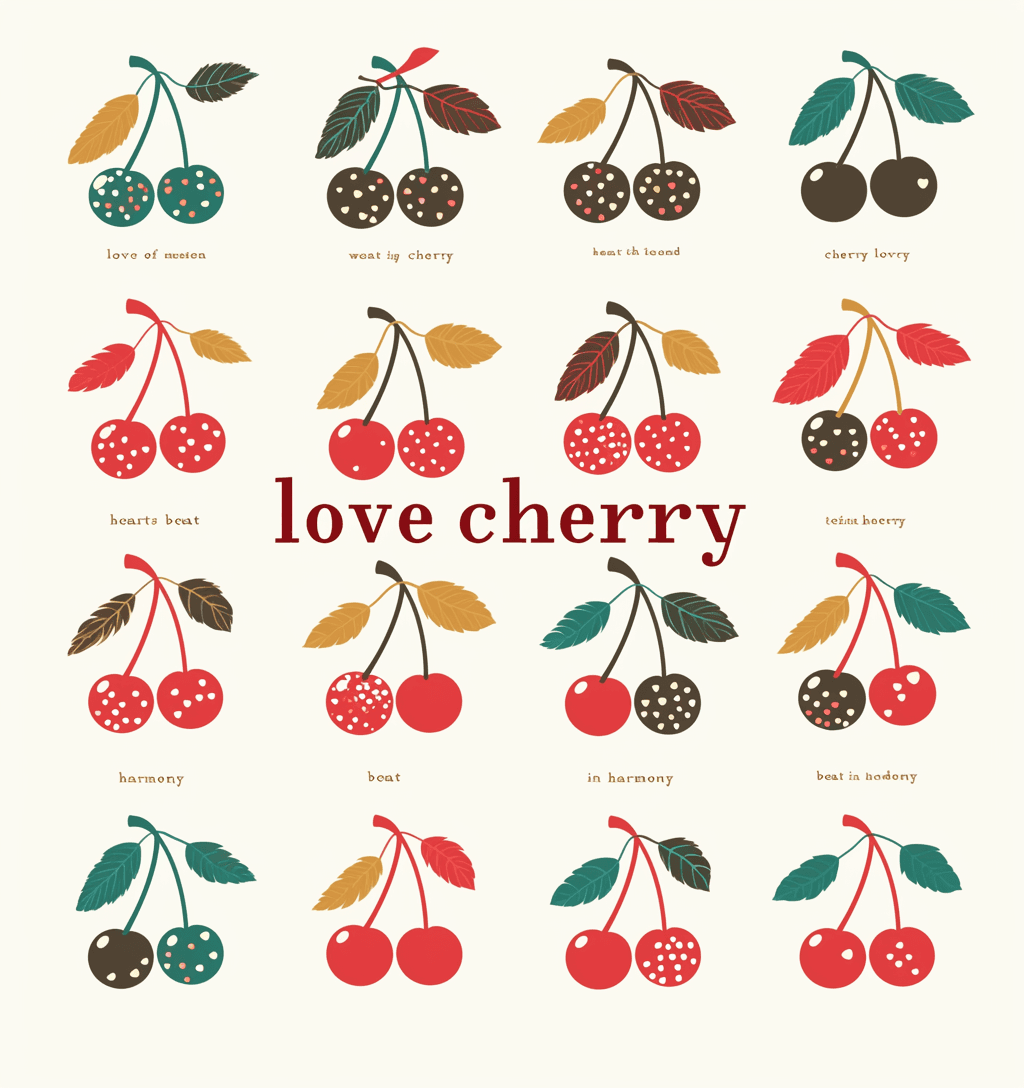 Sweet Cool Cherry Club original repeating artwork
