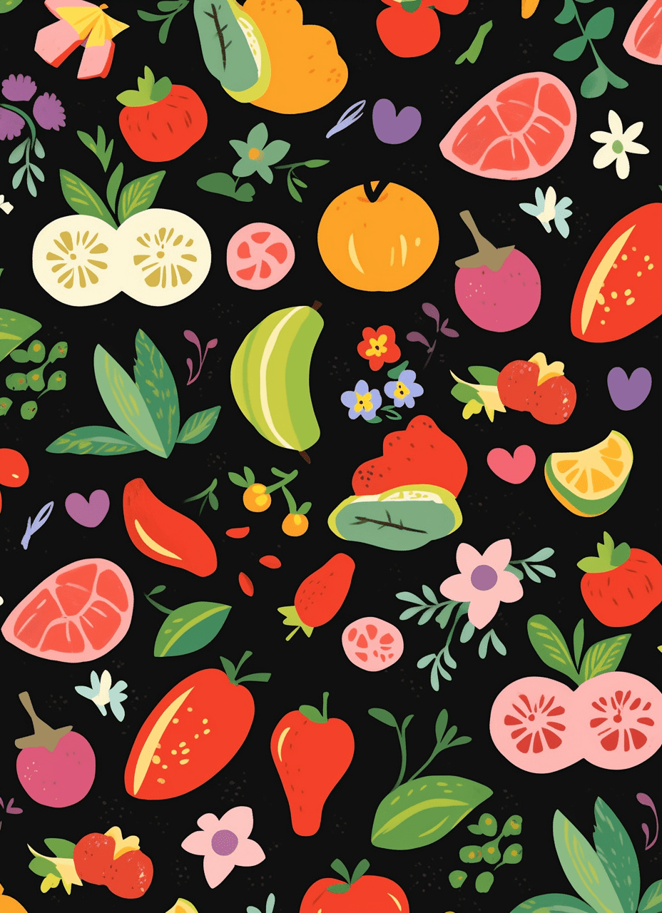 Veggies Amber original repeating artwork