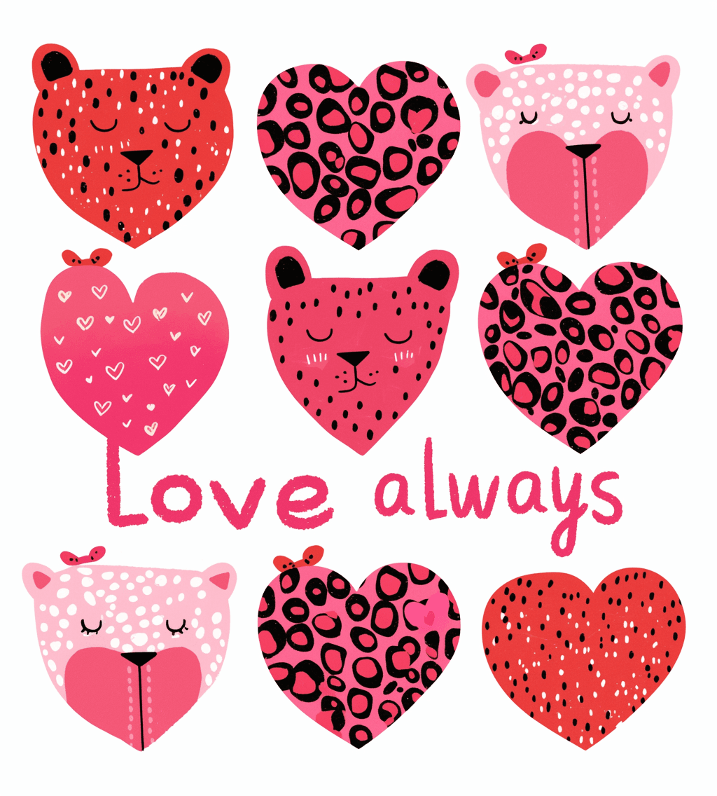 Sweet Cool Heart Gang original repeating artwork