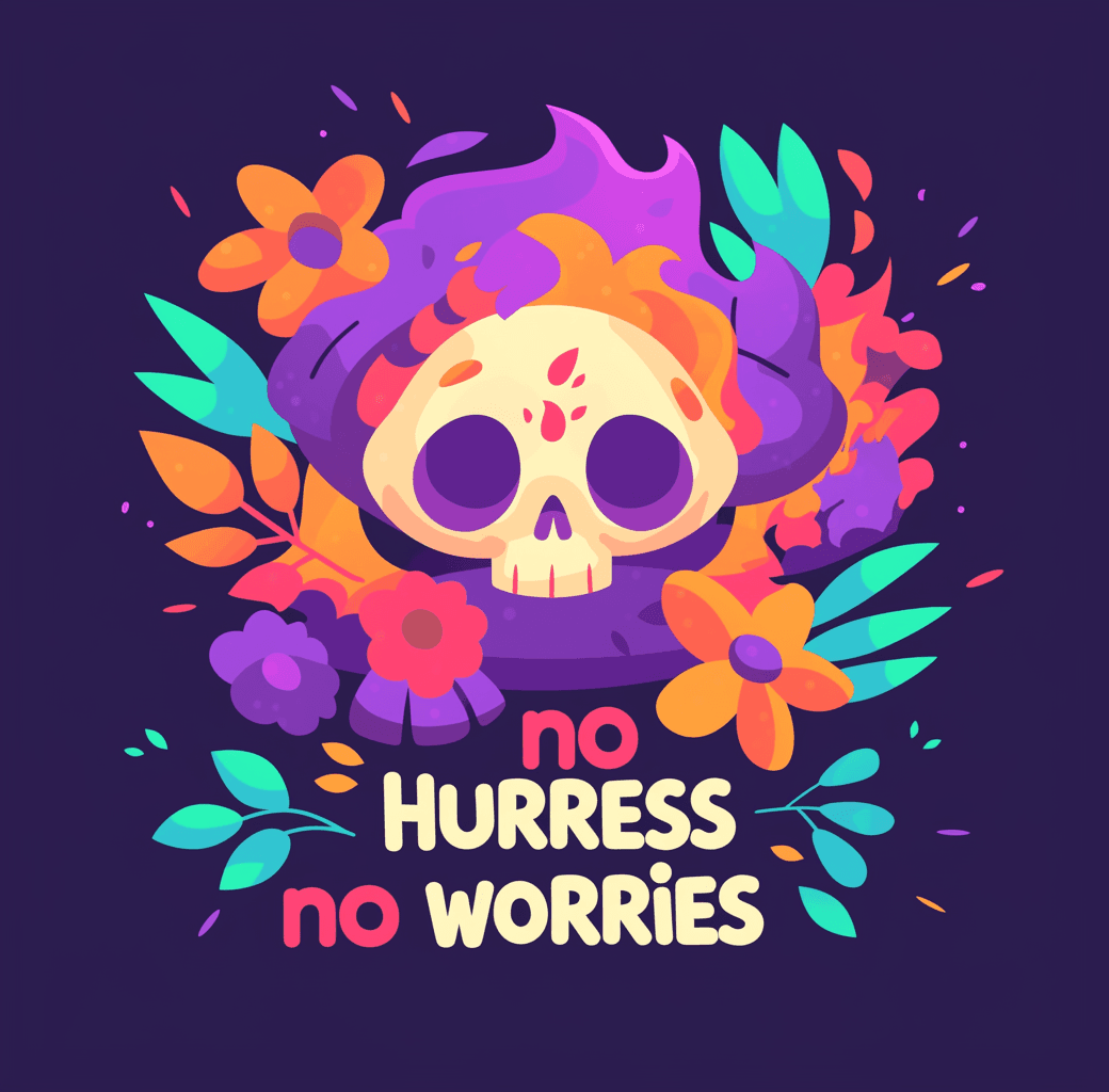 Sweet Cool Skull Fizz original repeating artwork