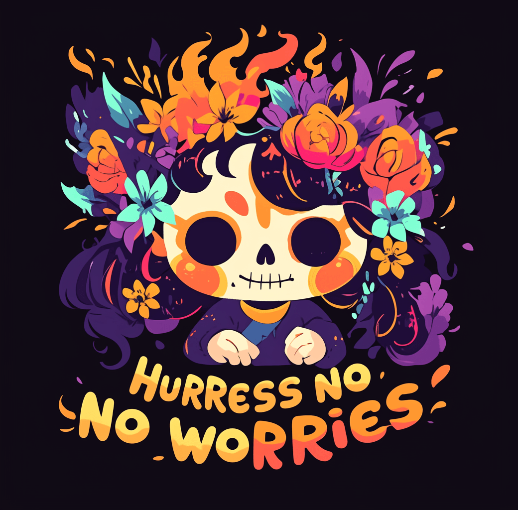 Sweet Cool Skull Buzz original repeating artwork