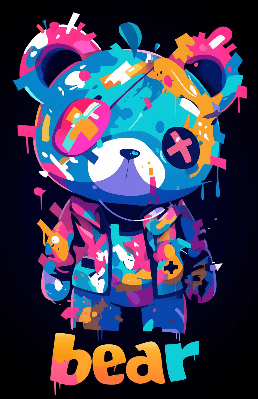 Sweet Cool Bear Show original repeating artwork