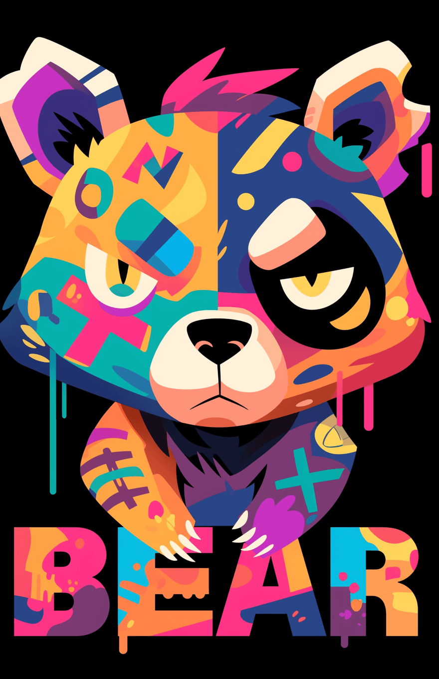 Sweet Cool Bear Duo original repeating artwork