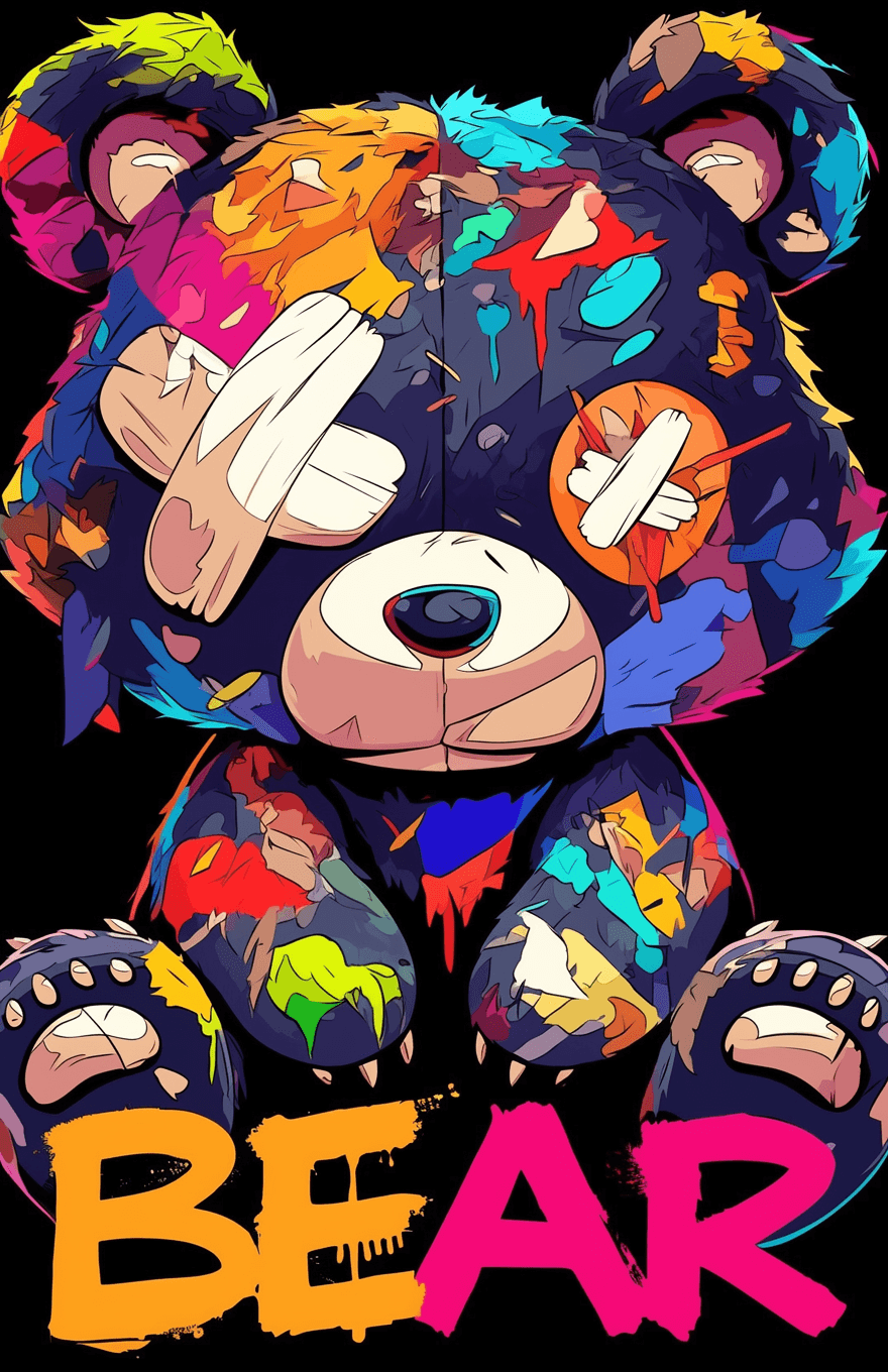 Sweet Cool Bear Flip original repeating artwork